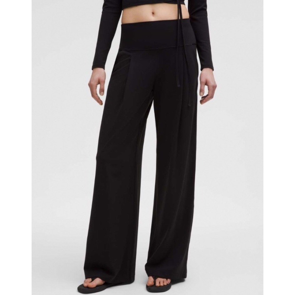 Lululemon Align Palazzo Pant Regular Black Nulu Wide Leg W5GRFR Size 10